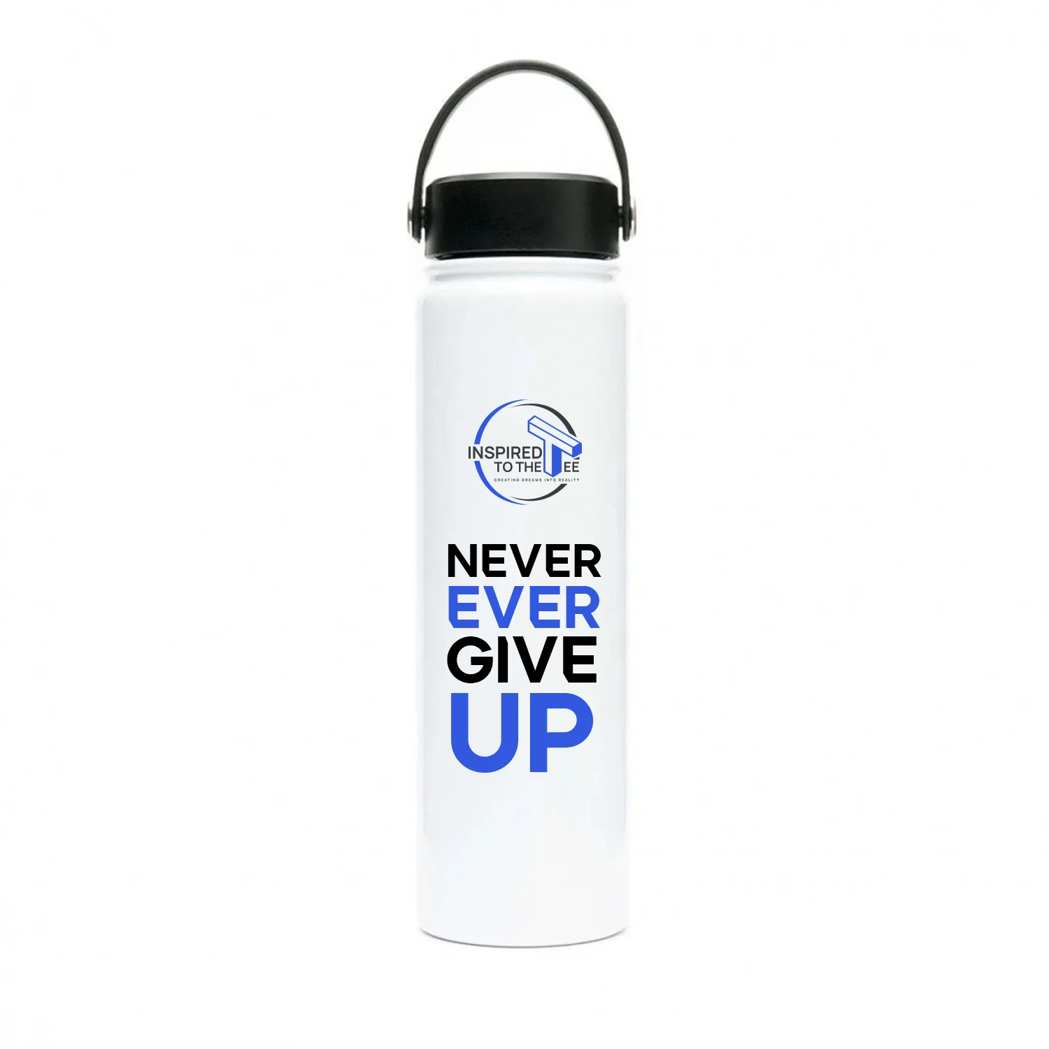 Never give up water bottle